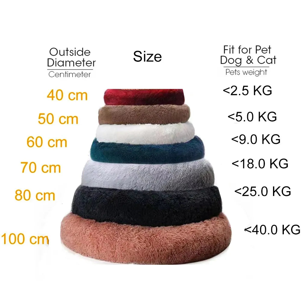 Dog Bed Donut Big Large Round Basket Plush Beds for Dogs Medium Accessories Fluffy Kennel Small Puppy Washable Pets Cat Products - Pawz Are Us