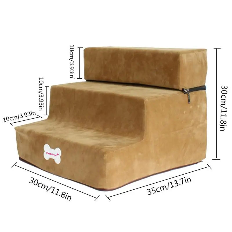 Dog Stairs Steps For High Bed - Soft Detachable 2/ 3 Steps Foldable - Pawz Are Us