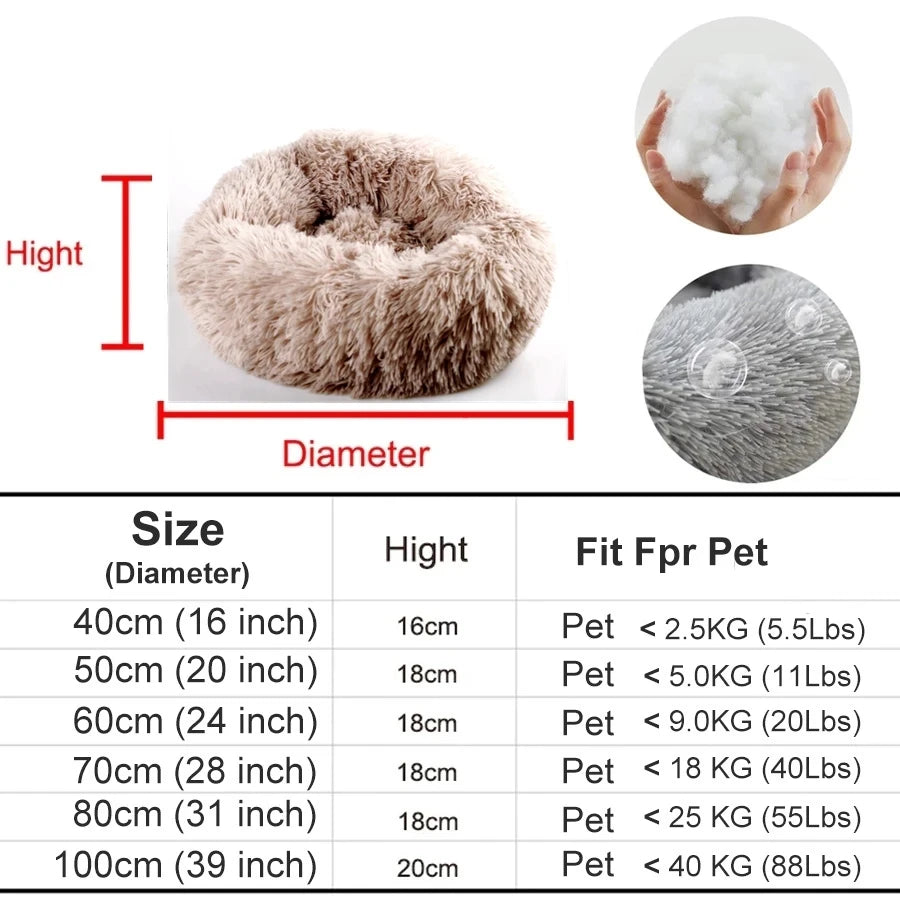 Dog Bed Donut Big Large Round Basket Plush Beds for Dogs Medium Accessories Fluffy Kennel Small Puppy Washable Pets Cat Products - Pawz Are Us