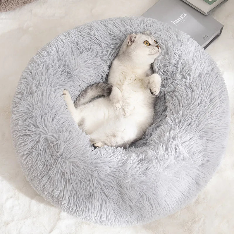 Dog Bed Donut Big Large Round Basket Plush Beds for Dogs Medium Accessories Fluffy Kennel Small Puppy Washable Pets Cat Products - Pawz Are Us